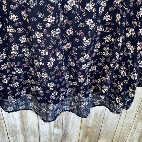 Lane Bryant Navy Floral Blouse - Picture 2 of 5